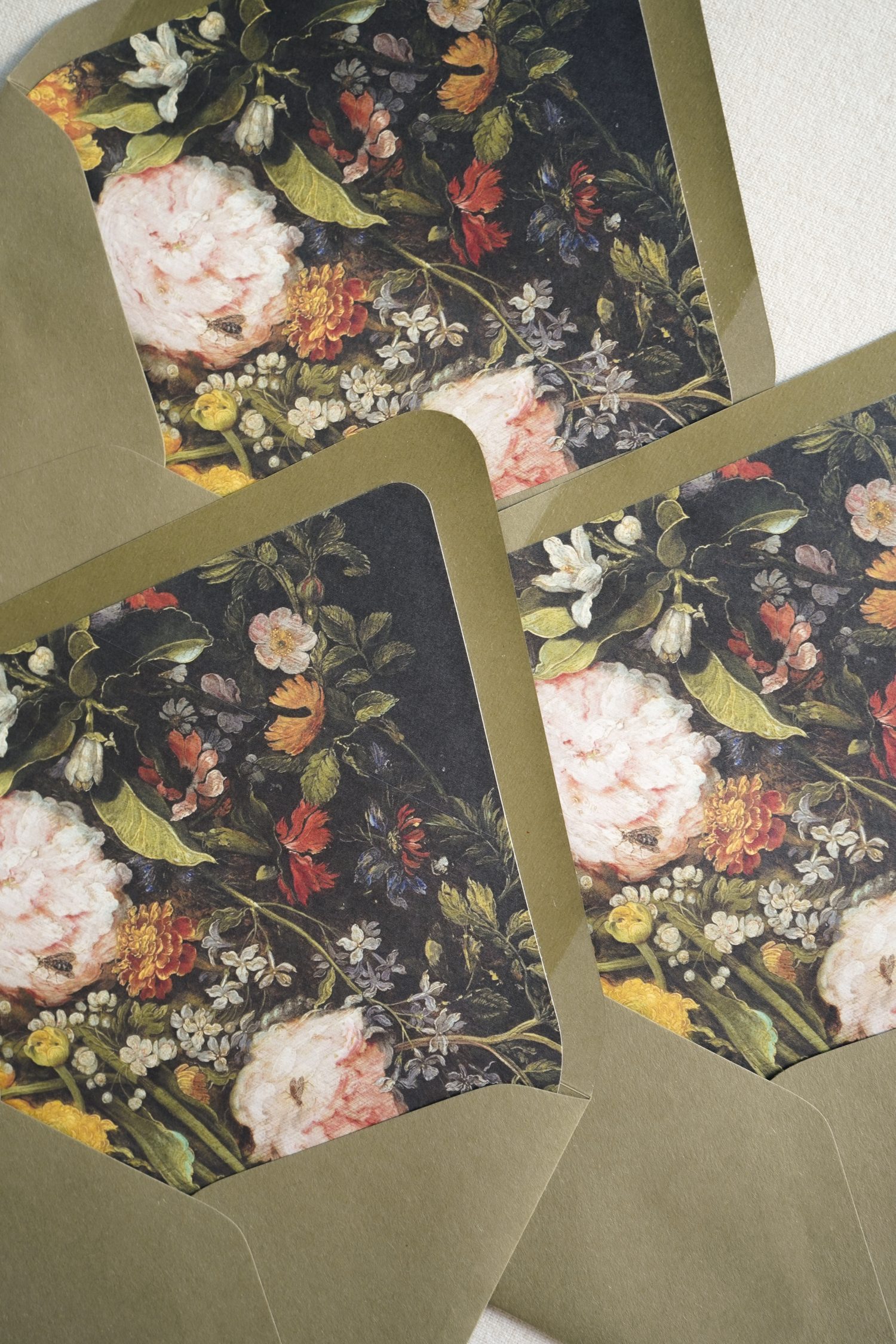 wedding invitation envelopes with fine art liners